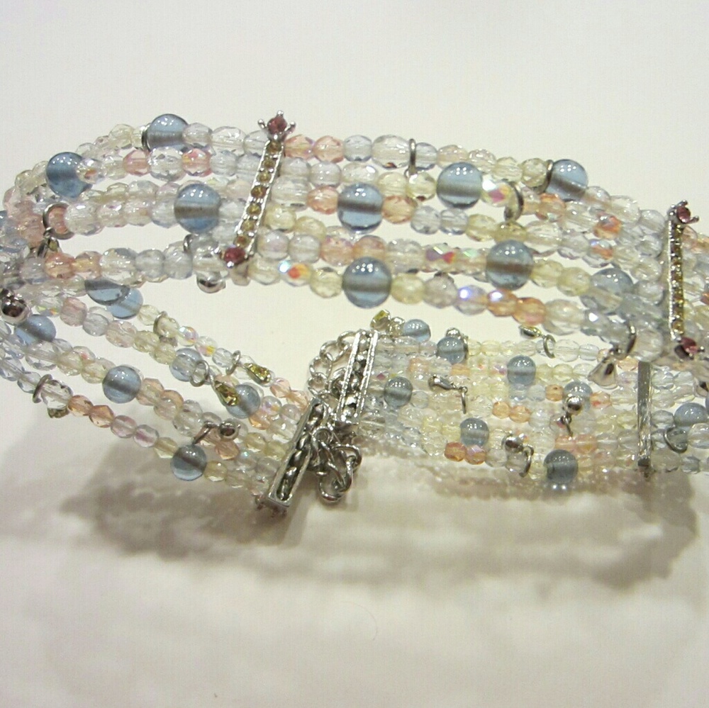 Modern Crystals Gems Multiple Strands Statement C… - image 1